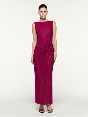 Roland Mouret Diamante Flower Column Maxi Dress
